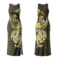 Amariyu Guam Chamorro Family Matching Tank Maxi Dress and Hawaiian Shirt Guahan Seal Tattoo LT14 Mom's Dress Yellow - Polynesian Pride