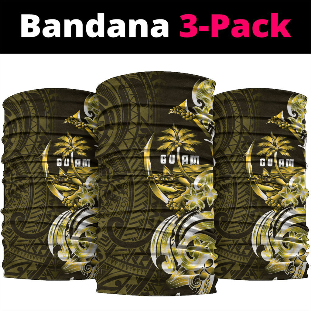 Amariyu Guam Chamorro Neck Gaiter Guahan Seal Tattoo LT14 package One Size: 25*50cm Yellow - Polynesian Pride
