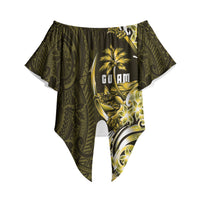 Amariyu Guam Chamorro Off Shoulder Wrap Waist Top Guahan Seal Tattoo LT14 Yellow - Polynesian Pride