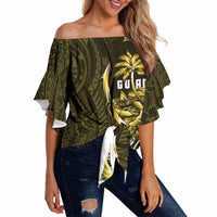 Amariyu Guam Chamorro Off Shoulder Wrap Waist Top Guahan Seal Tattoo LT14 - Polynesian Pride