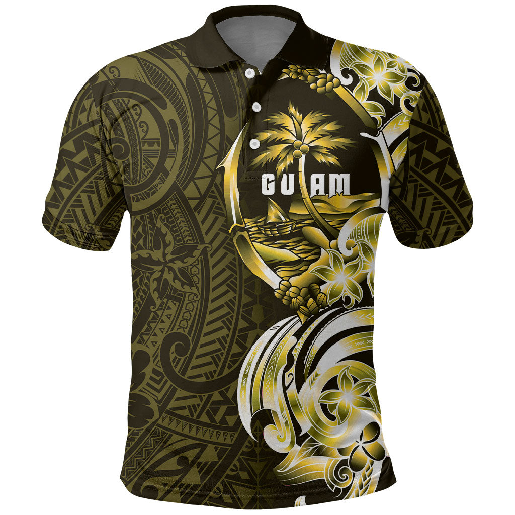 Amariyu Guam Chamorro Polo Shirt Guahan Seal Tattoo LT14 Yellow - Polynesian Pride