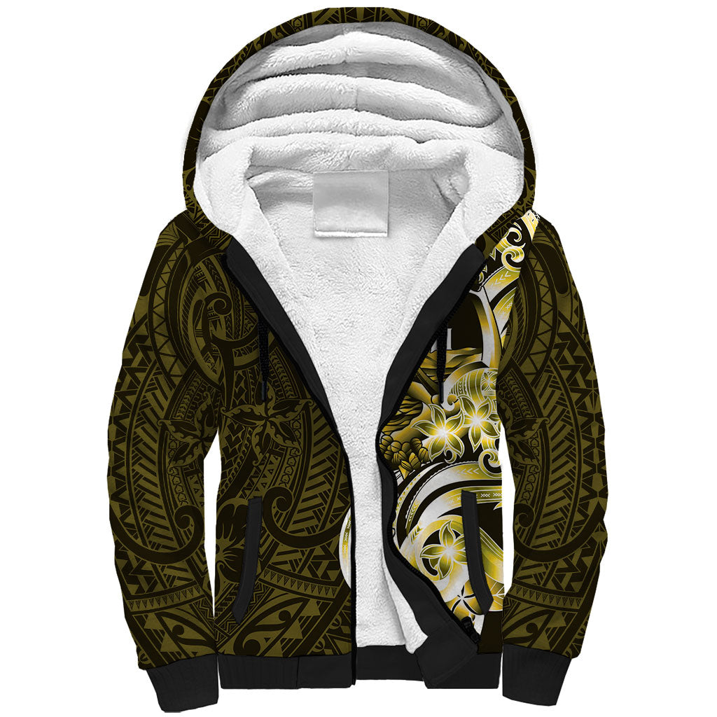 Amariyu Guam Chamorro Sherpa Hoodie Guahan Seal Tattoo LT14 Unisex Yellow - Polynesian Pride