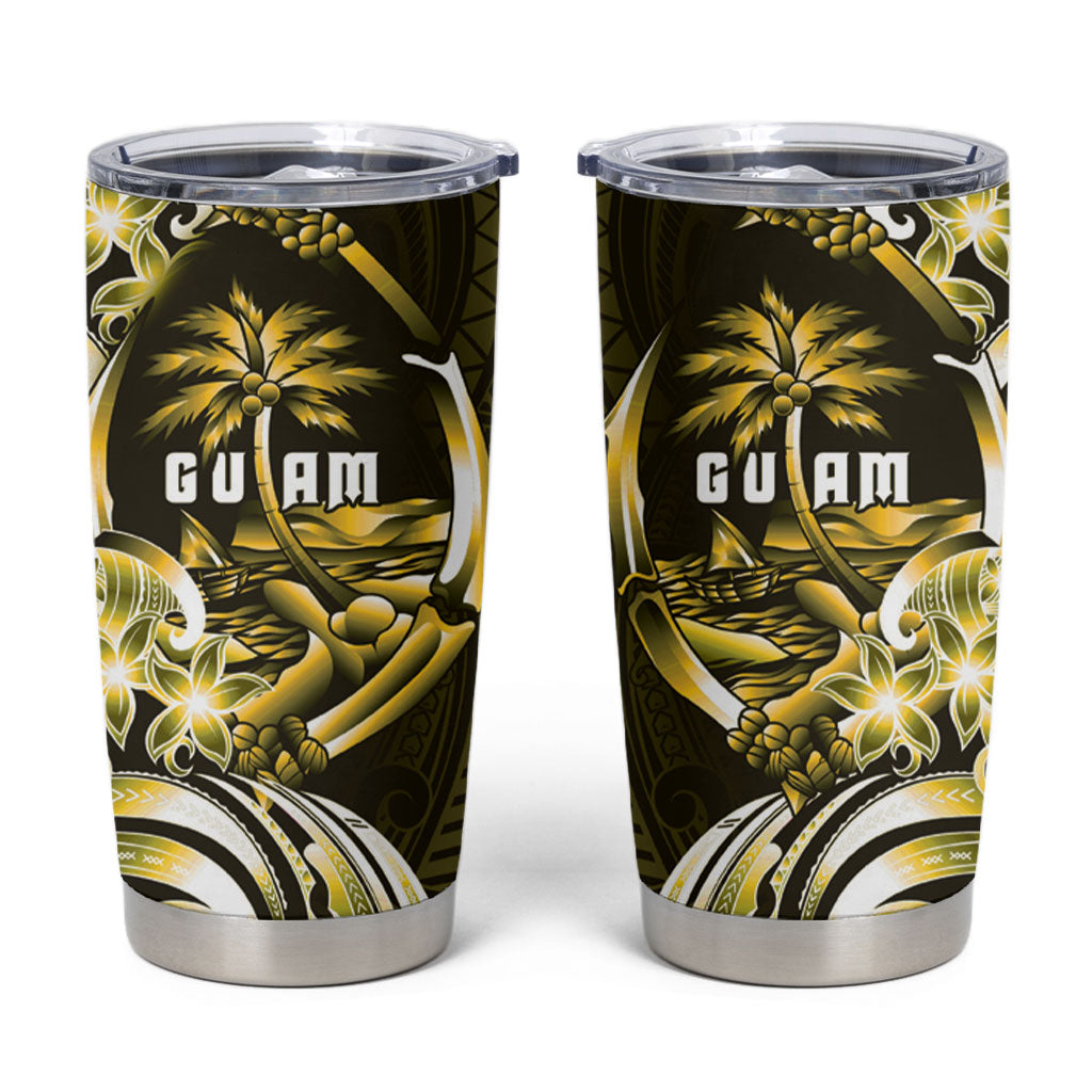 Amariyu Guam Chamorro Tumbler Cup Guahan Seal Tattoo LT14 Yellow - Polynesian Pride