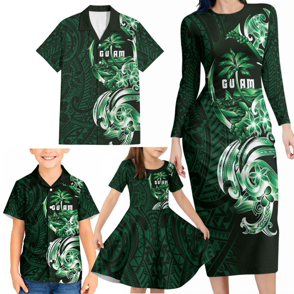 Betde Guam Chamorro Family Matching Long Sleeve Bodycon Dress and Hawaiian Shirt Guahan Seal Tattoo LT14 - Polynesian Pride