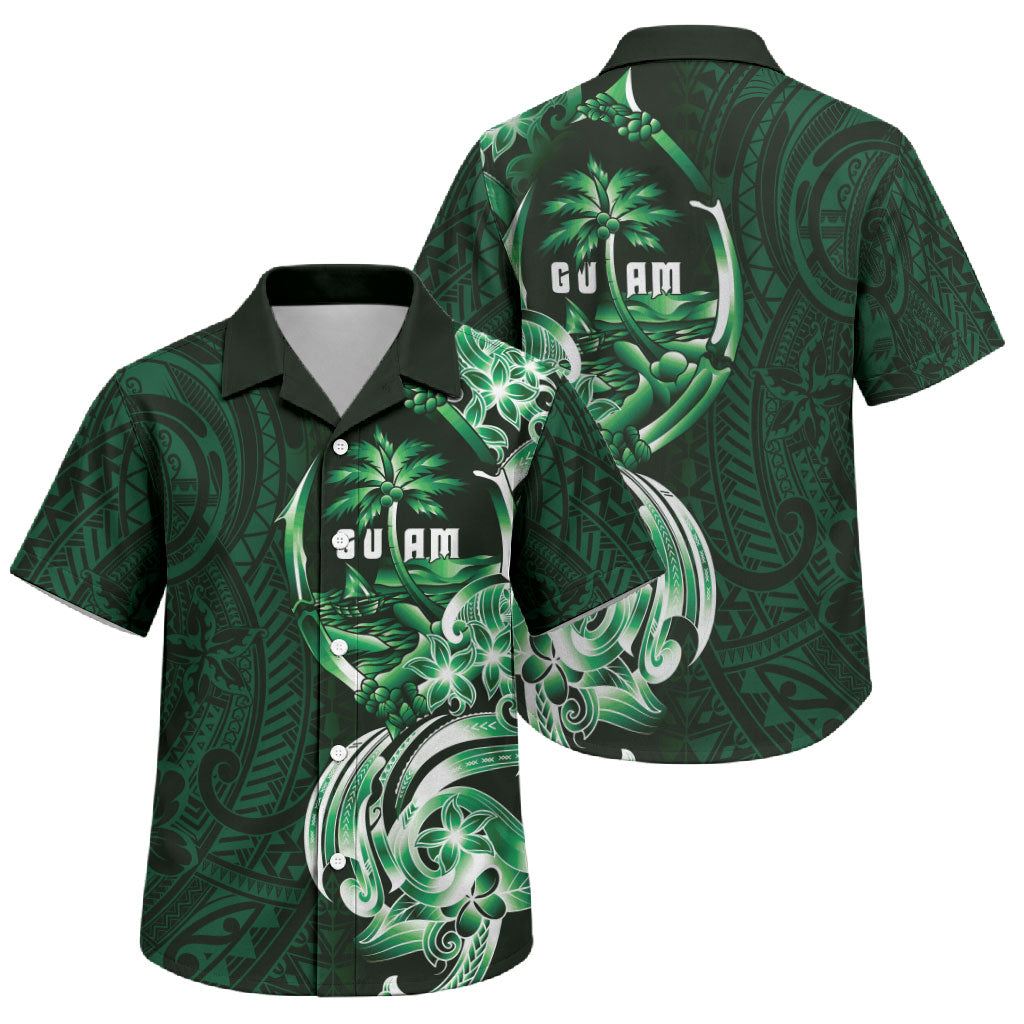 Betde Guam Chamorro Family Matching Mermaid Dress and Hawaiian Shirt Guahan Seal Tattoo LT14 Son's Shirt Green - Polynesian Pride