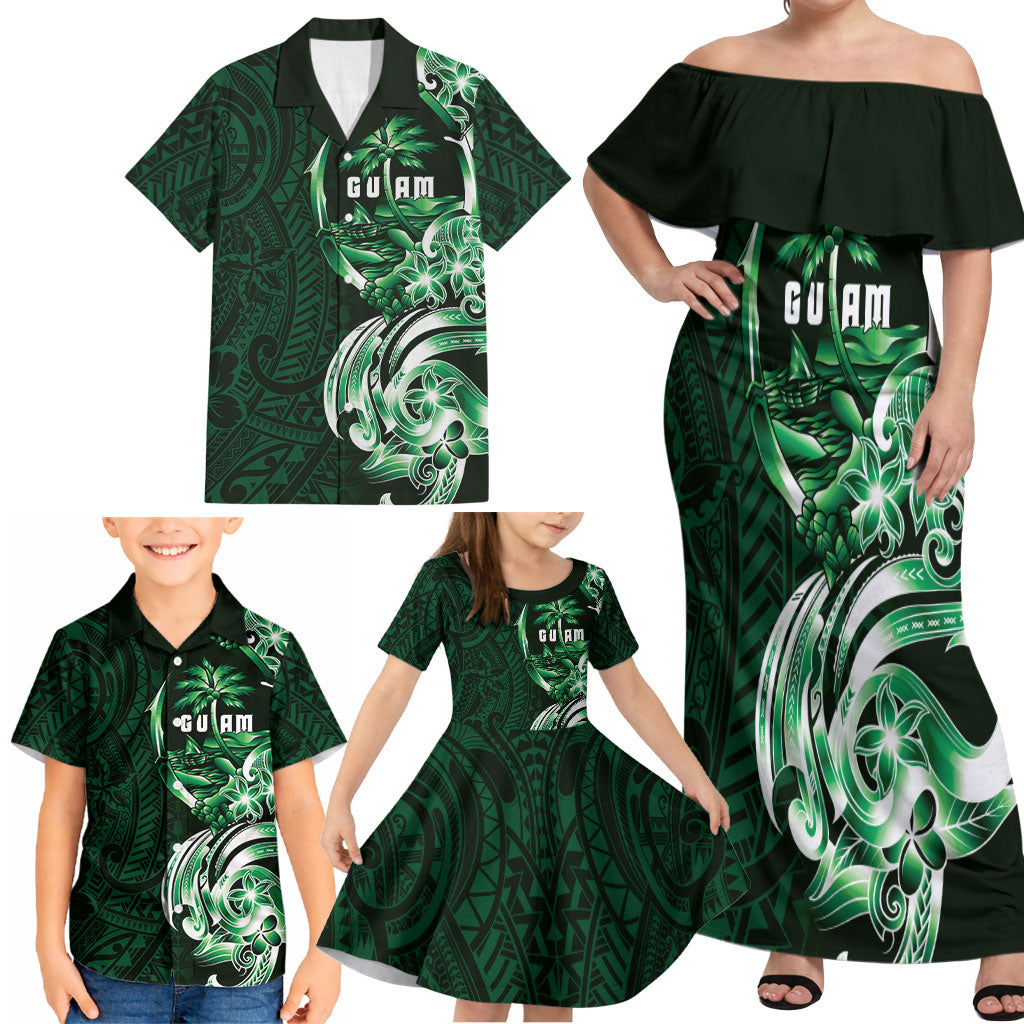 Betde Guam Chamorro Family Matching Off Shoulder Maxi Dress and Hawaiian Shirt Guahan Seal Tattoo LT14 - Polynesian Pride