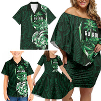 Betde Guam Chamorro Family Matching Off Shoulder Short Dress and Hawaiian Shirt Guahan Seal Tattoo LT14 - Polynesian Pride