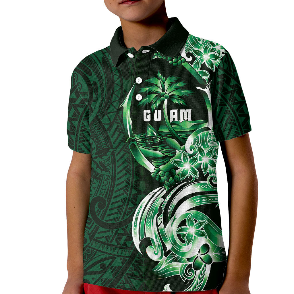 Betde Guam Chamorro Kid Polo Shirt Guahan Seal Tattoo LT14 Kid Green - Polynesian Pride