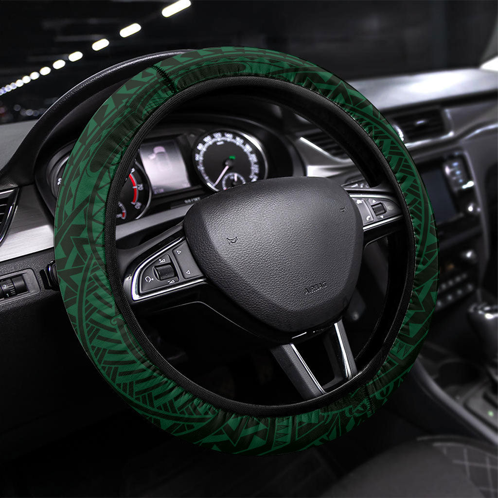 Betde Guam Chamorro Steering Wheel Cover Guahan Seal Tattoo LT14 Universal Fit Green - Polynesian Pride