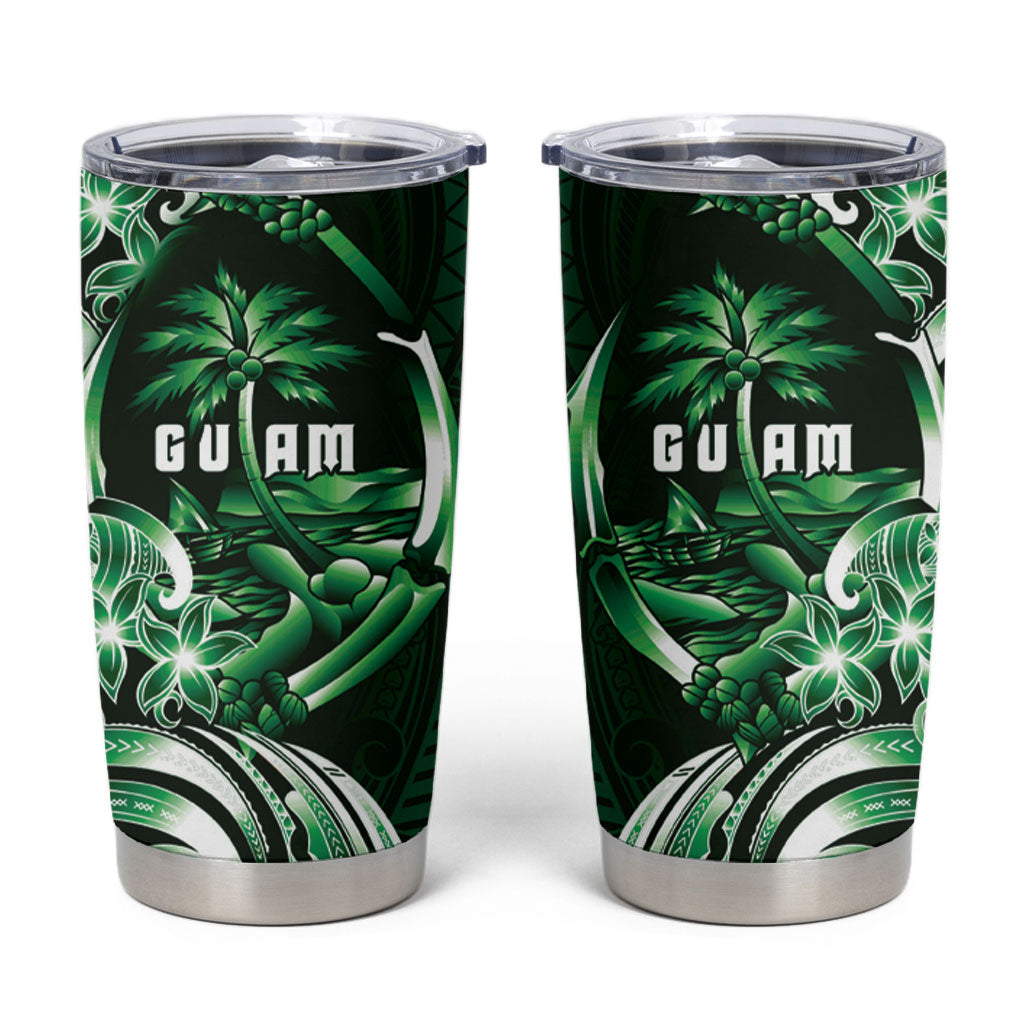 Betde Guam Chamorro Tumbler Cup Guahan Seal Tattoo LT14 Green - Polynesian Pride