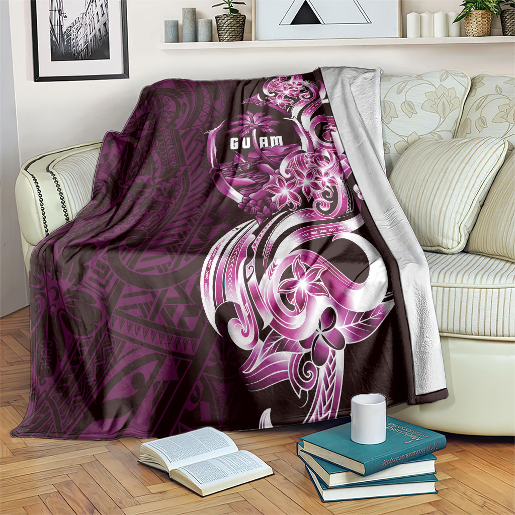 Kulot Di Rosa Guam Chamorro Blanket Guahan Seal Tattoo LT14 Pink - Polynesian Pride