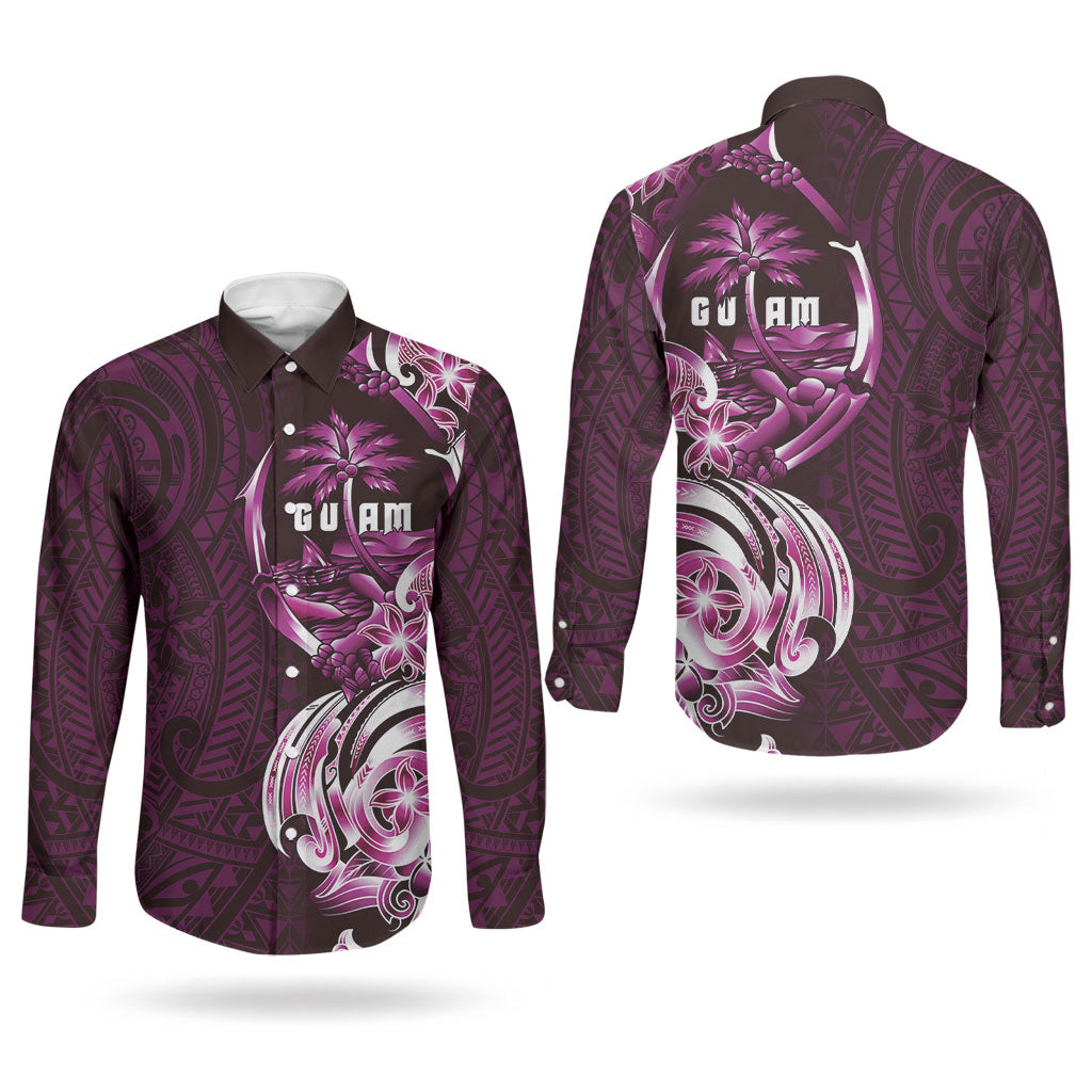 Kulot Di Rosa Guam Chamorro Couples Matching Mermaid Dress and Long Sleeve Button Shirt Guahan Seal Tattoo LT14 - Polynesian Pride