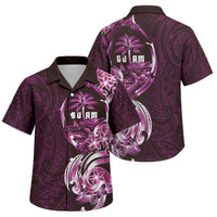 Kulot Di Rosa Guam Chamorro Family Matching Long Sleeve Bodycon Dress and Hawaiian Shirt Guahan Seal Tattoo LT14 Son's Shirt Pink - Polynesian Pride