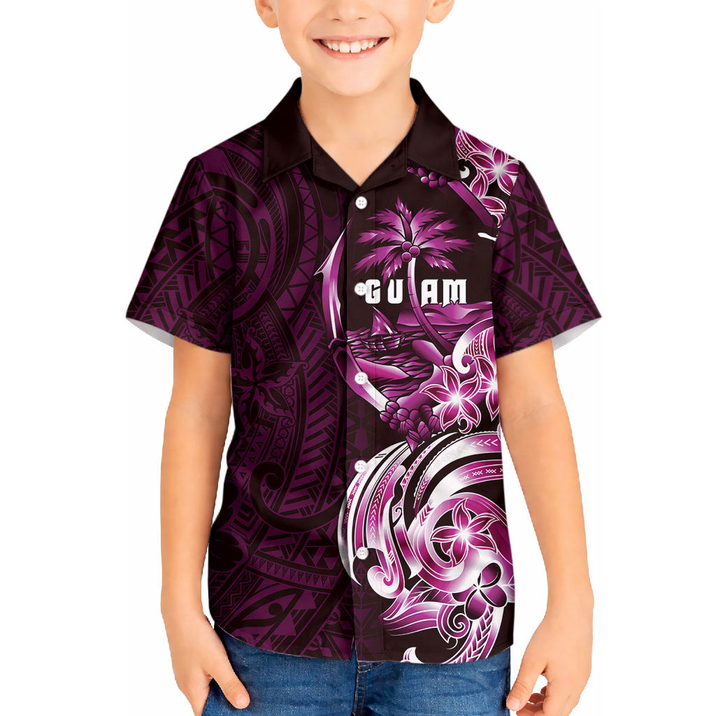 Kulot Di Rosa Guam Chamorro Kid Hawaiian Shirt Guahan Seal Tattoo LT14 Kid Pink - Polynesian Pride