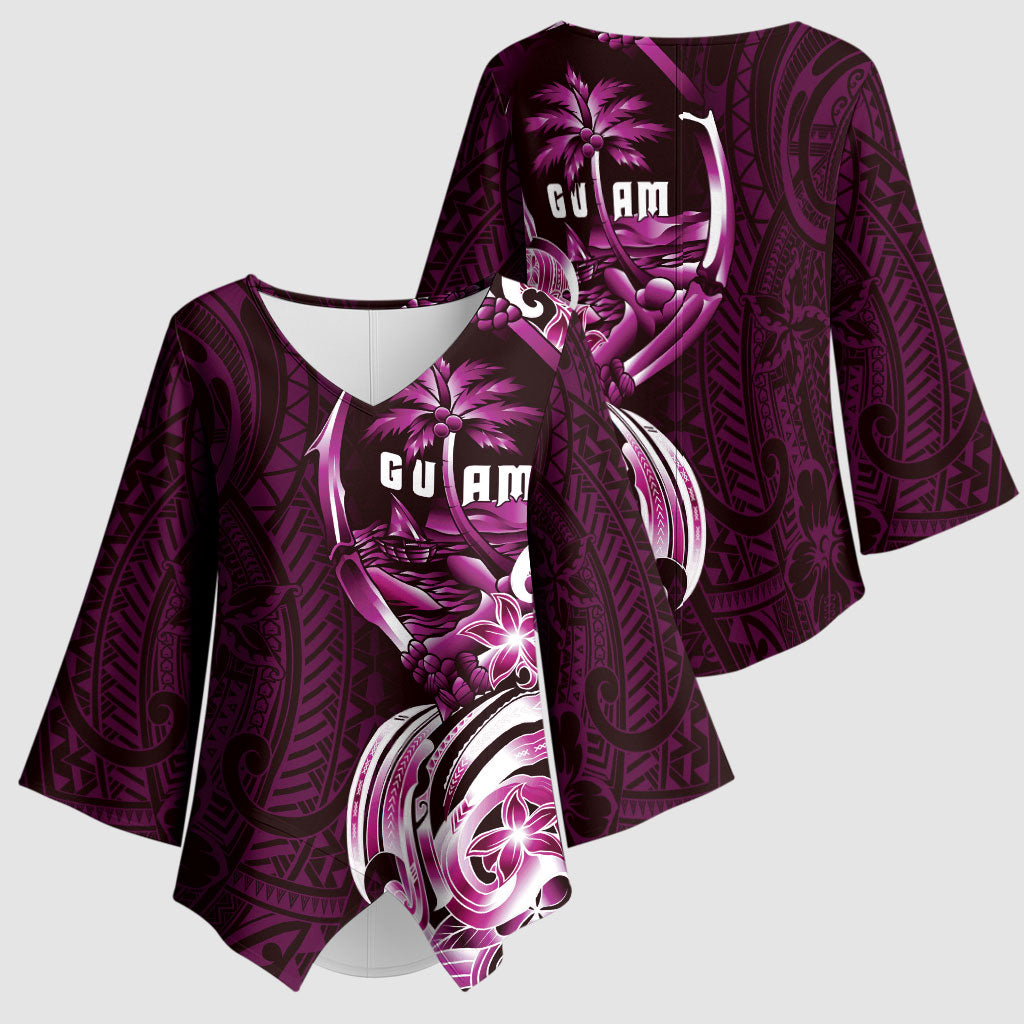 Kulot Di Rosa Guam Chamorro Kimono Sleeve Blouse Guahan Seal Tattoo LT14 - Polynesian Pride