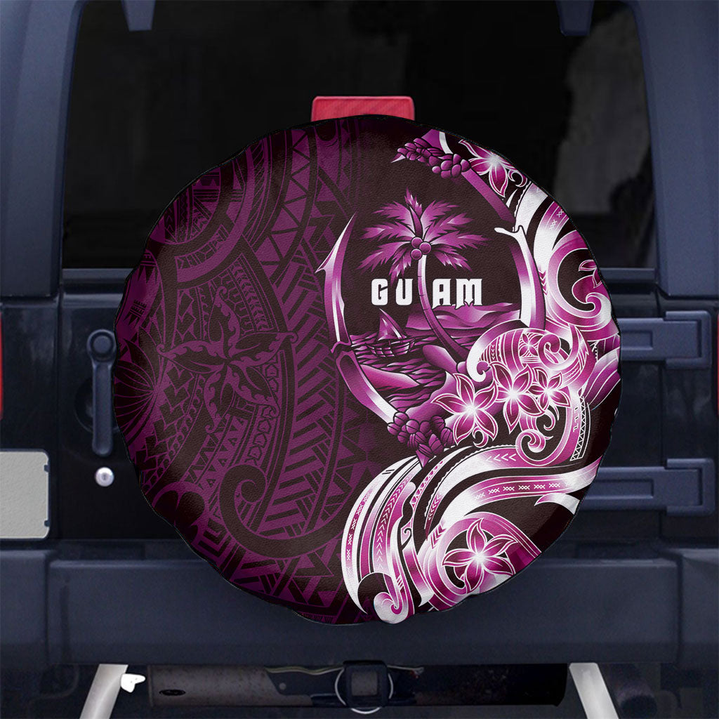 Kulot Di Rosa Guam Chamorro Spare Tire Cover Guahan Seal Tattoo LT14 No hole Pink - Polynesian Pride