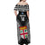 Custom Fiji Rugby Off Shoulder Maxi Dress 2023 Fijian Tapa Pattern World Cup Black LT14 - Polynesian Pride