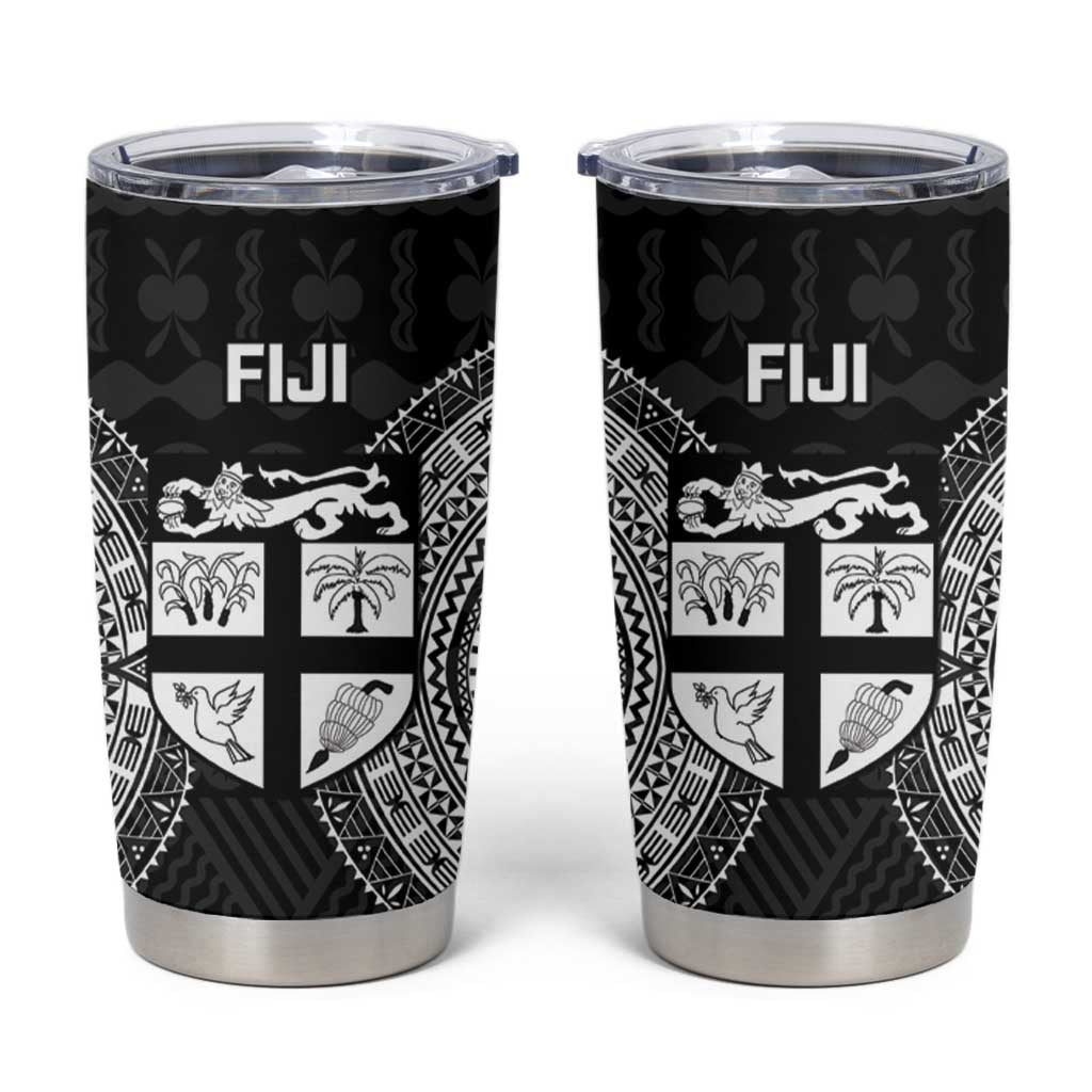 Fiji Rugby Tumbler Cup Fijian Tapa Pattern World Cup Black