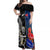 New Zealand And France Rugby Off Shoulder Maxi Dress All Black With Les Bleus Together 2023 World Cup LT14 Women Black - Polynesian Pride