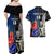 Custom New Zealand And France Rugby Couples Matching Off Shoulder Maxi Dress and Hawaiian Shirt All Black With Les Bleus Together 2023 World Cup LT14 - Polynesian Pride