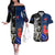 Custom New Zealand And France Rugby Couples Matching Off The Shoulder Long Sleeve Dress and Hawaiian Shirt All Black With Les Bleus Together 2023 World Cup LT14 Black - Polynesian Pride