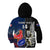 Custom New Zealand And France Rugby Kid Hoodie All Black With Les Bleus Together 2023 World Cup LT14 - Polynesian Pride