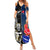 Custom New Zealand And France Rugby Summer Maxi Dress All Black With Les Bleus Together 2023 World Cup LT14 Women Black - Polynesian Pride