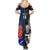 Custom New Zealand And France Rugby Summer Maxi Dress All Black With Les Bleus Together 2023 World Cup LT14 - Polynesian Pride