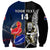 Custom New Zealand And France Rugby Sweatshirt All Black With Les Bleus Together 2023 World Cup LT14 - Polynesian Pride