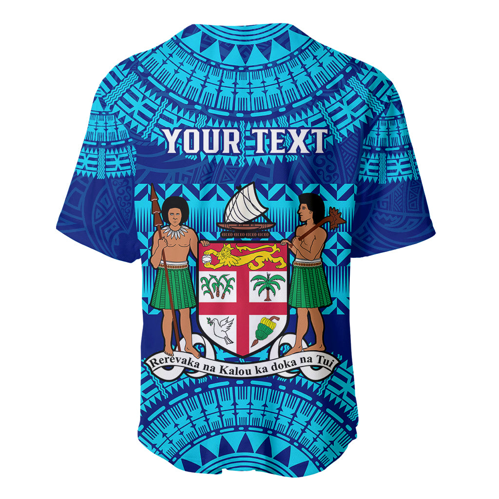 Personalised Fiji Baseball Jersey Unique Fijian Tapa Pattern With Coat Of Arms LT14 - Polynesian Pride