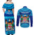 Personalised Fiji Couples Matching Off Shoulder Maxi Dress and Long Sleeve Button Shirts Unique Fijian Tapa Pattern With Coat Of Arms LT14 - Polynesian Pride