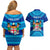 Personalised Fiji Couples Matching Off Shoulder Short Dress and Hawaiian Shirt Unique Fijian Tapa Pattern With Coat Of Arms LT14 - Polynesian Pride