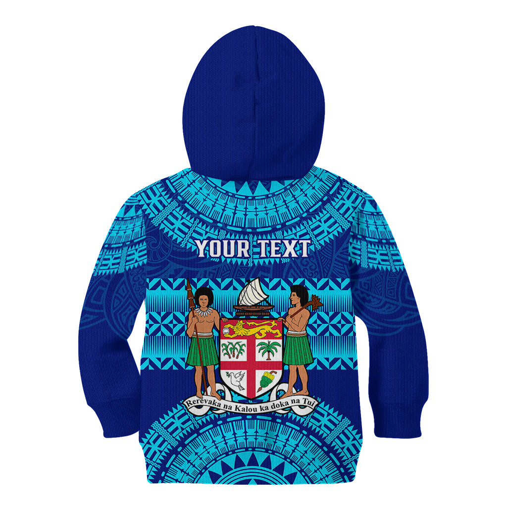 Personalised Fiji Kid Hoodie Unique Fijian Tapa Pattern With Coat Of Arms LT14 - Polynesian Pride