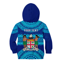 Personalised Fiji Kid Hoodie Unique Fijian Tapa Pattern With Coat Of Arms LT14 - Polynesian Pride