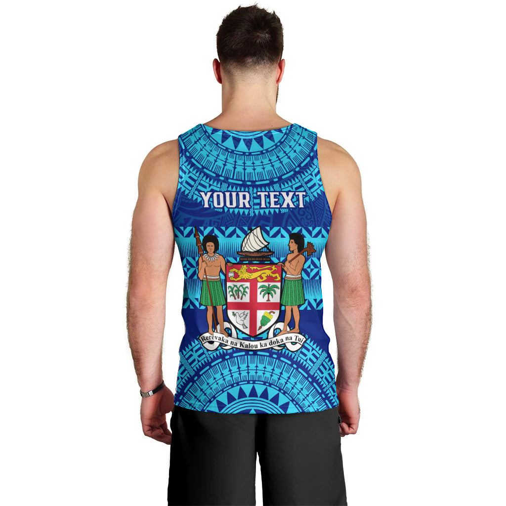 Personalised Fiji Men Tank Top Unique Fijian Tapa Pattern With Coat Of Arms LT14 - Polynesian Pride