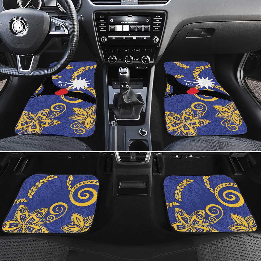 Nauru Angam Day Car Mats Naoero Frigate Bird Polynesian Pattern