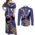 Nauru Angam Day Couples Matching Off Shoulder Maxi Dress and Long Sleeve Button Shirt Naoero Frigate Bird Polynesian Pattern