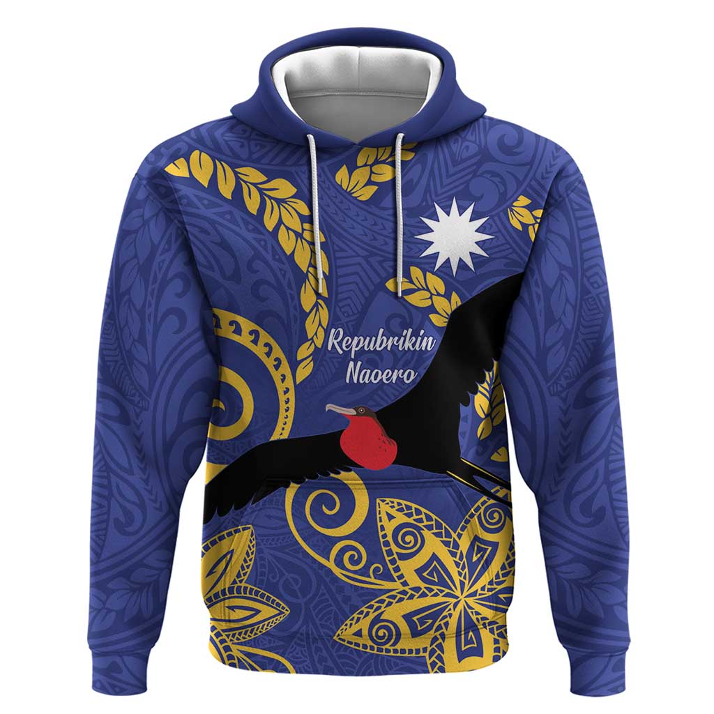 Nauru Angam Day Hoodie Naoero Frigate Bird Polynesian Pattern