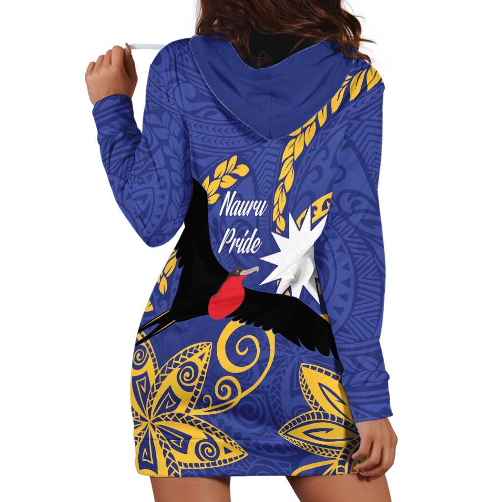 Nauru Angam Day Hoodie Dress Naoero Frigate Bird Polynesian Pattern