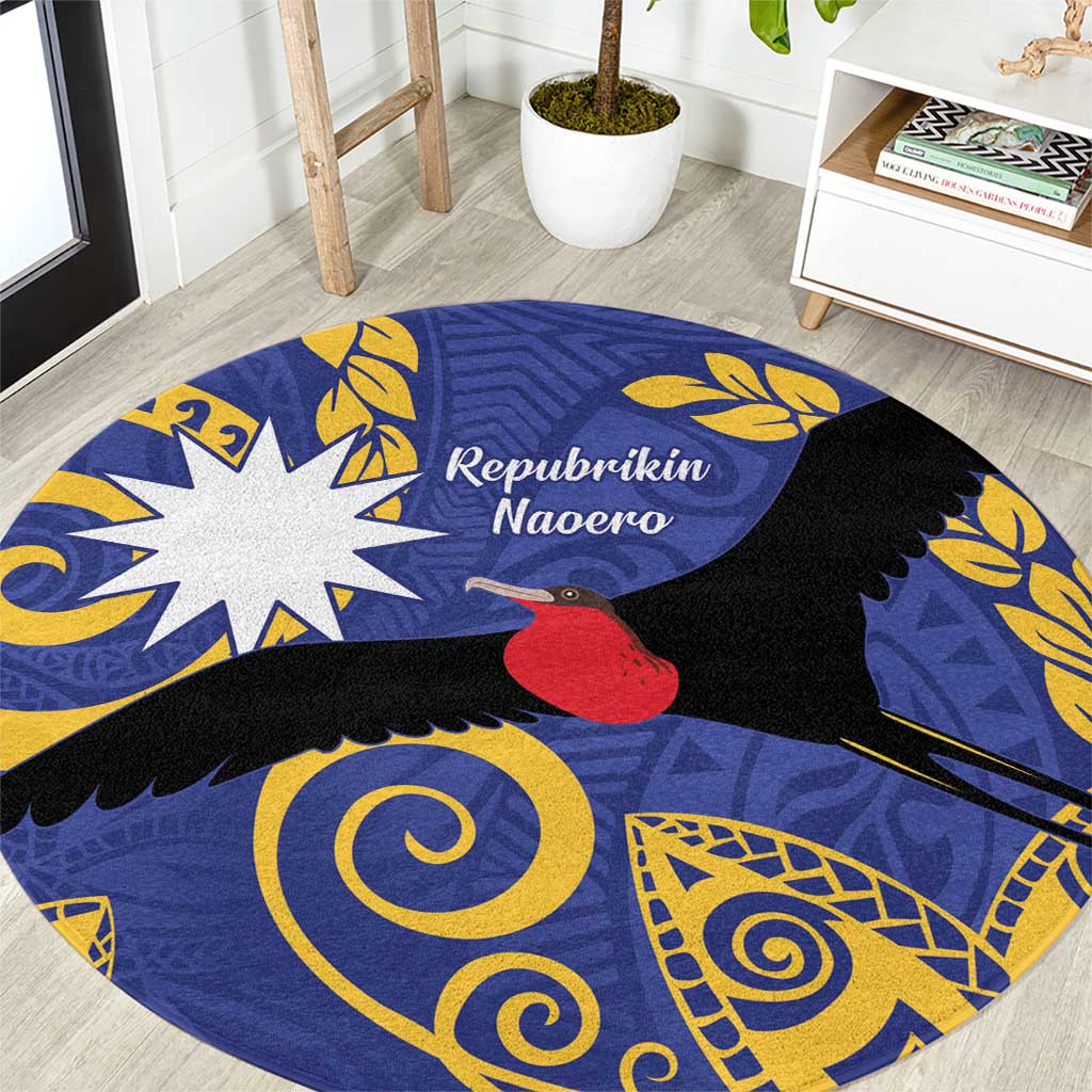 Nauru Angam Day Round Carpet Naoero Frigate Bird Polynesian Pattern