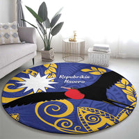 Nauru Angam Day Round Carpet Naoero Frigate Bird Polynesian Pattern