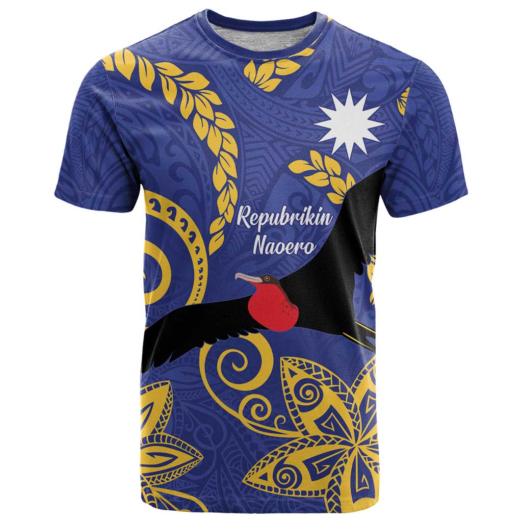 Nauru Angam Day T Shirt Naoero Frigate Bird Polynesian Pattern