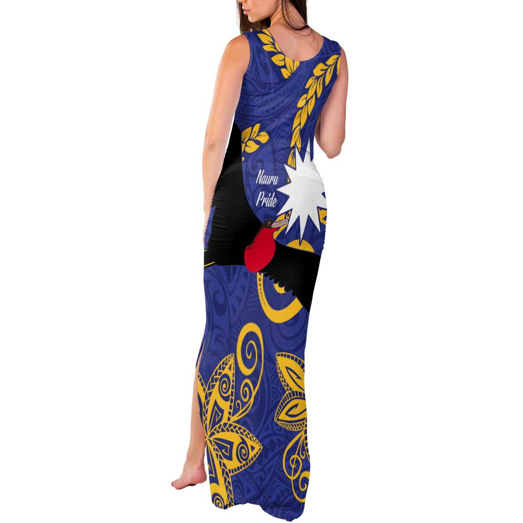 Nauru Angam Day Tank Maxi Dress Naoero Frigate Bird Polynesian Pattern