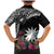 Black Nauru Family Matching Mermaid Dress and Hawaiian Shirt Naoero Map With Polynesian Tropical Flowers