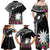 Black Nauru Family Matching Off Shoulder Maxi Dress and Hawaiian Shirt Naoero Map With Polynesian Tropical Flowers