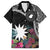 Black Nauru Family Matching Short Sleeve Bodycon Dress and Hawaiian Shirt Naoero Map With Polynesian Tropical Flowers