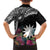 Black Nauru Kid Hawaiian Shirt Naoero Map With Polynesian Tropical Flowers