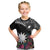 Black Nauru Kid T Shirt Naoero Map With Polynesian Tropical Flowers