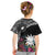 Black Nauru Kid T Shirt Naoero Map With Polynesian Tropical Flowers