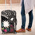 Black Nauru Luggage Cover Naoero Map With Polynesian Tropical Flowers